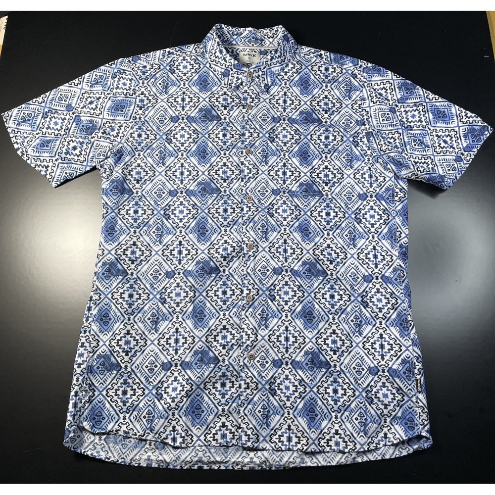 Hurley Stretch Print Button Up Shirt- Men's Xtra Large - Tailored Fit - Hawaiin